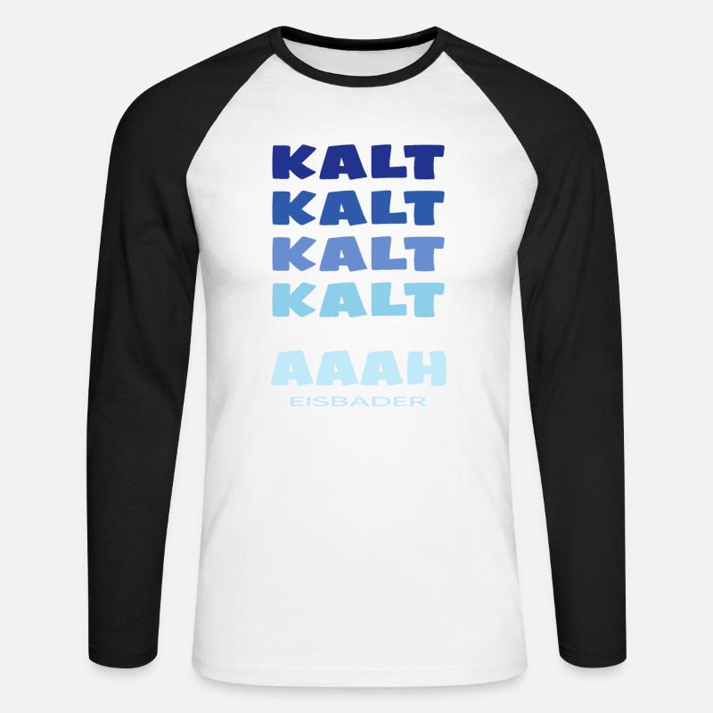 eisbaden winterbader cool icebath kälteresistent - Unisex Baseballshirt langarm - Weiß/Schwarz