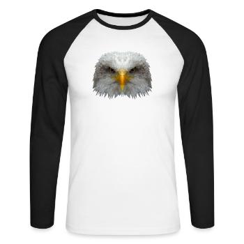 Polygone d’aigle - T-shirt baseball manches longues Homme - blanc/noir - Devant - Nik (191cm)