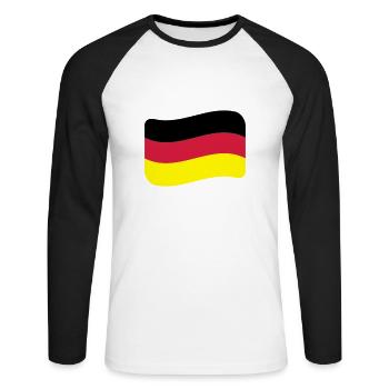 Allemagne Drapeau Nation allemande - T-shirt baseball manches longues Homme - blanc/noir - Devant - Nik (191cm)