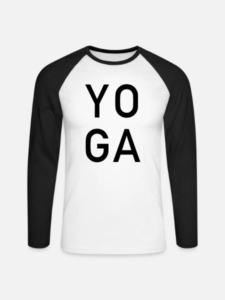 Yoga - Unisex Baseballshirt langarm - Weiß/Schwarz