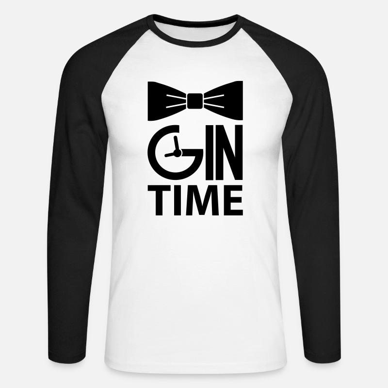 Gin Time - Unisex Baseballshirt langarm - Weiß/Schwarz