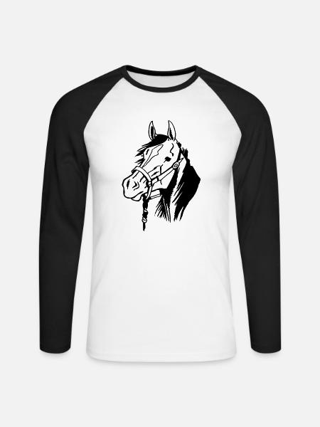 Hanoverian - Unisex Long Sleeve Baseball T-Shirt - white/black