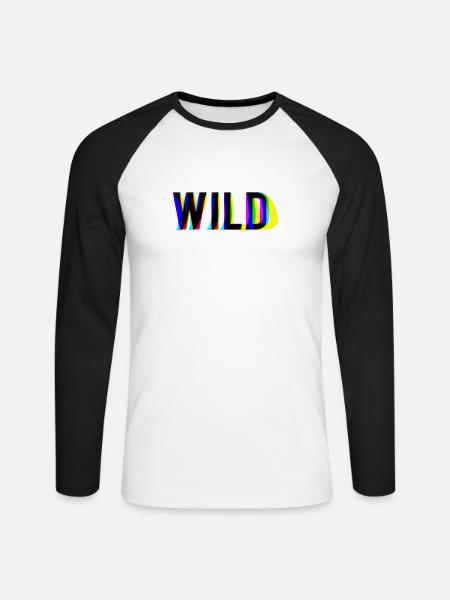 WILD SIND SIE BEREIT? - Unisex Baseballshirt langarm - Weiß/Schwarz