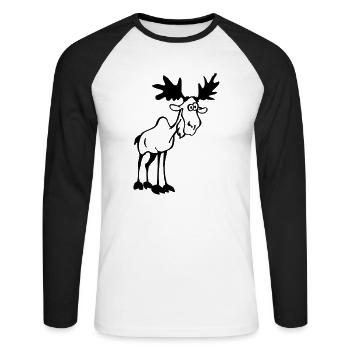 orignal drôle - T-shirt baseball manches longues Homme - blanc/noir - Devant - Nik (191cm)