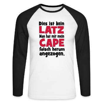 Baby - Unisex Baseballshirt langarm - Weiß/Schwarz - Vorne - Nik (191cm)
