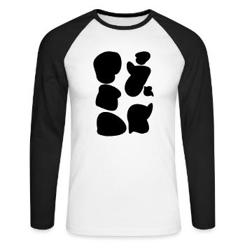 Happy moo cow cows spots 1c - Unisex Long Sleeve Baseball T-Shirt - white/black - Front - Nik (191cm)