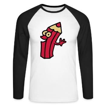 joyful pin - Unisex Long Sleeve Baseball T-Shirt - white/black - Front - Nik (191cm)