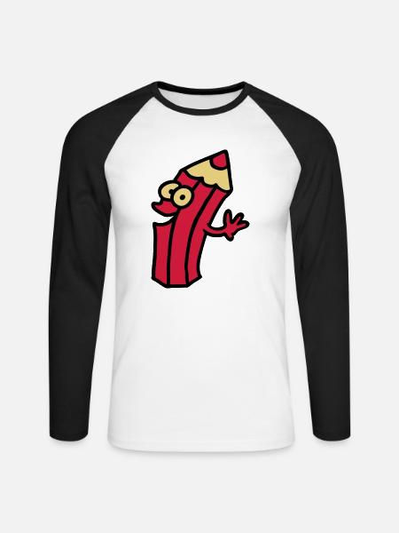joyful pin - Unisex Long Sleeve Baseball T-Shirt - white/black
