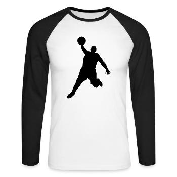 Basketball player - Unisex Long Sleeve Baseball T-Shirt - white/black - Front - Nik (191cm)