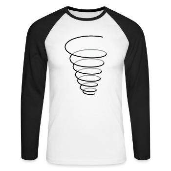 Symbol Fülle "Spiralen Trichter" - Unisex Baseballshirt langarm - Weiß/Schwarz - Vorne - Nik (191cm)