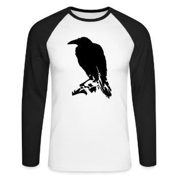 Raven / Raven (1c) - Unisex Long Sleeve Baseball T-Shirt - white/black - Front - Nik (191cm)