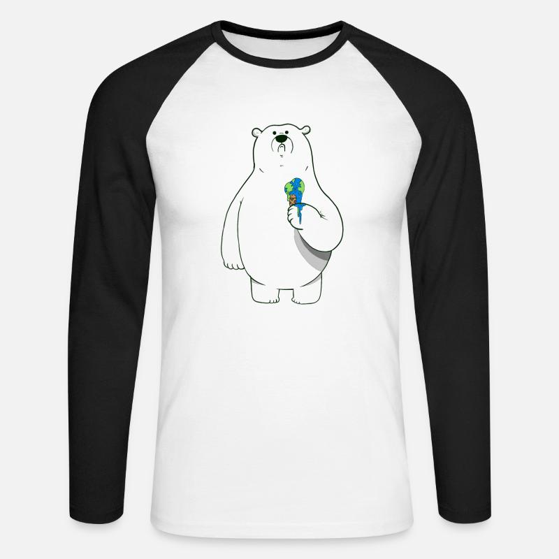 eisbär mit eis artsarah - Unisex Baseballshirt langarm - Weiß/Schwarz