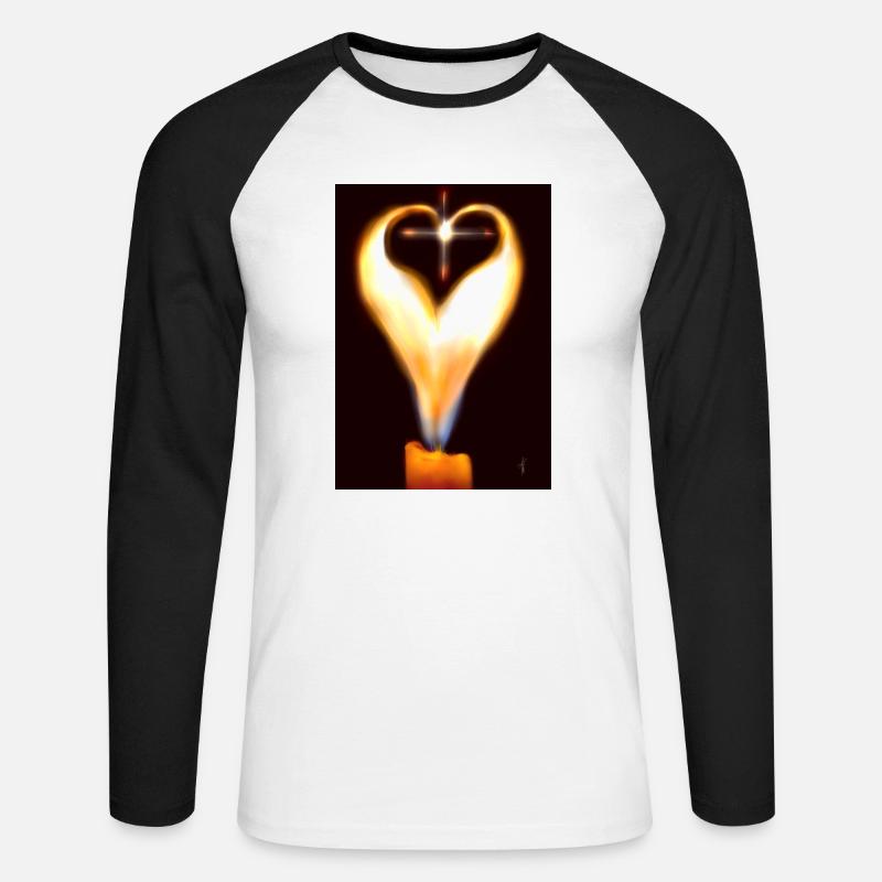 Fiamma Gemella - Maglia da baseball a manica lunga da uomo - bianco/nero