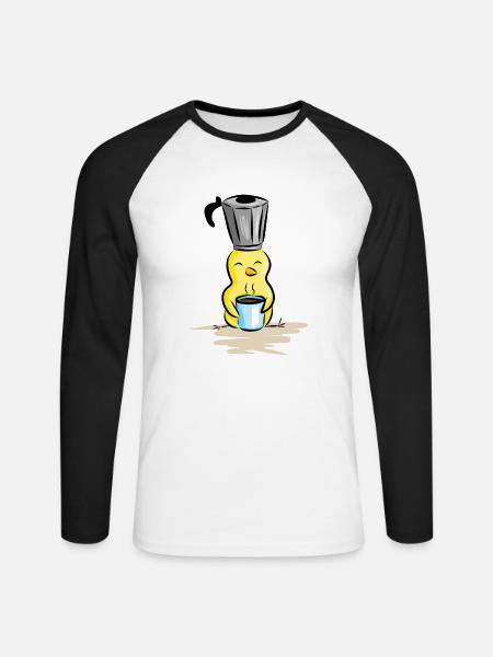 Kaffeeliebe - Unisex Baseballshirt langarm - Weiß/Schwarz