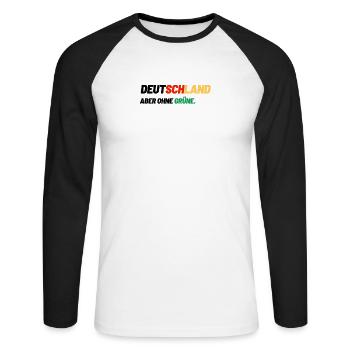 Deutschland Politik Konservativ wahl grün demo - Unisex Baseballshirt langarm - Weiß/Schwarz - Vorne - Nik (191cm)