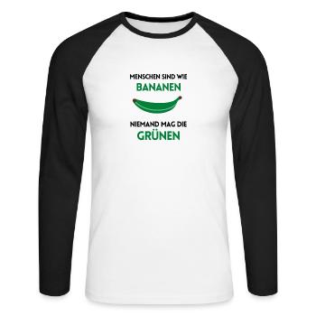 Politik Freiheit Grüne Sozialismus wählen lustig - Unisex Baseballshirt langarm - Weiß/Schwarz - Vorne - Nik (191cm)