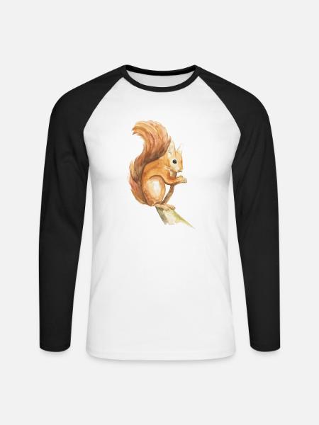 Squirrels - Unisex Long Sleeve Baseball T-Shirt - white/black