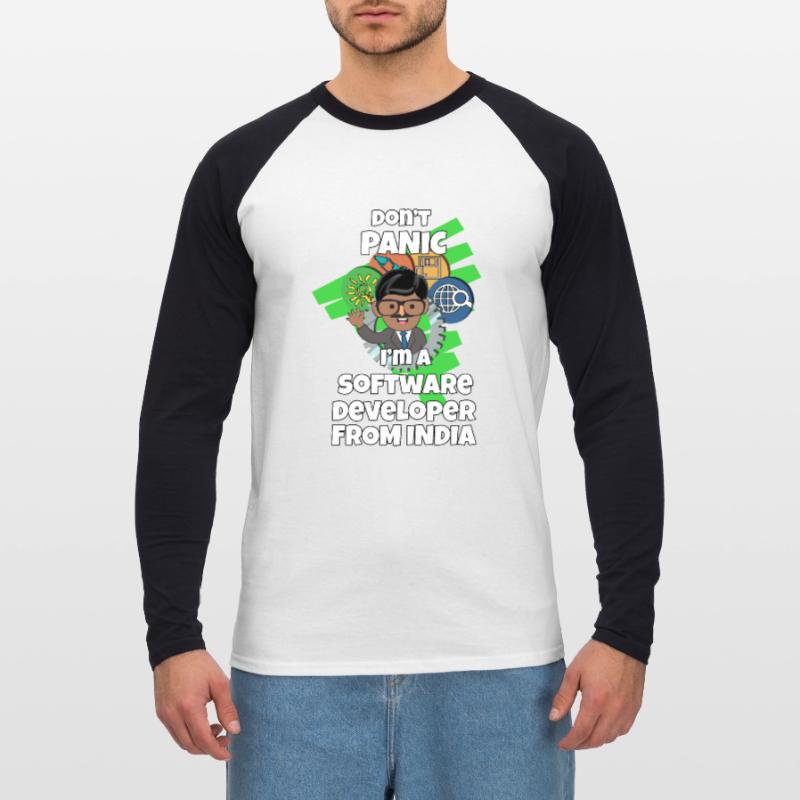 India Indian Developer Software Code I Gift Unisex Long Sleeve Baseball T-Shirt