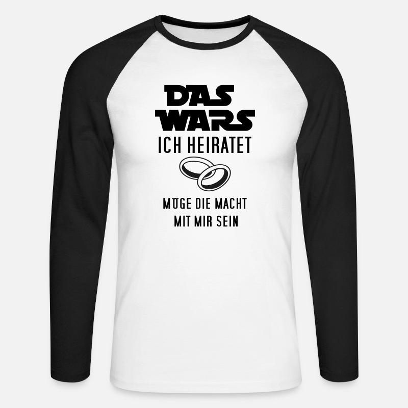 das wars - ich heiratet - Unisex Baseballshirt langarm - Weiß/Schwarz