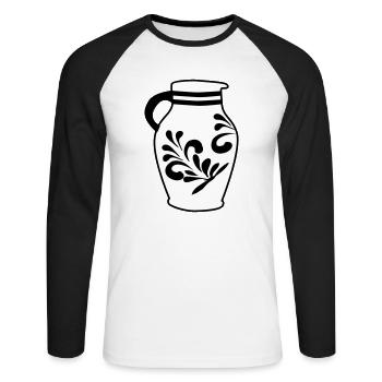 Bembel Design - Unisex Baseballshirt langarm - Weiß/Schwarz - Vorne - Nik (191cm)