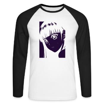 schockiertes süßes Mädchen - Unisex Baseballshirt langarm - Weiß/Schwarz - Vorne - Nik (191cm)