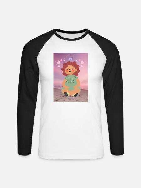 Ich meditiere gerne - Unisex Baseballshirt langarm - Weiß/Schwarz
