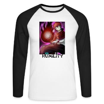 HUMILITY - CRAZY GUYS - T-shirt baseball manches longues Homme - blanc/noir - Devant - Nik (191cm)
