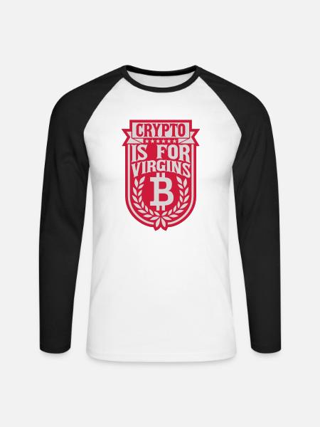 crypto is for virgins - Unisex Long Sleeve Baseball T-Shirt - white/black