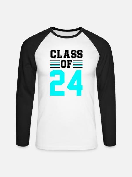 Class of 24 - Unisex Long Sleeve Baseball T-Shirt - white/black