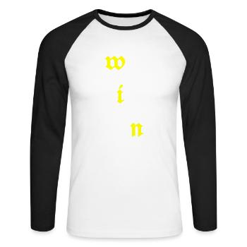 Triathlon Swim Bike Run Marathon - Unisex Baseballshirt langarm - Weiß/Schwarz - Vorne - Nik (191cm)