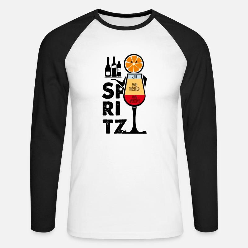 Kellner? Ein Spritz! - Unisex Baseballshirt langarm - Weiß/Schwarz