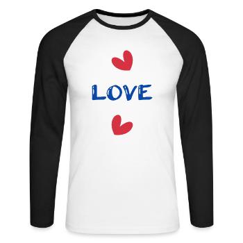 PAAR. VALENTINSTAG. GERADE VERHEIRATET. Junggesellinnenabschied. MARIES - Unisex Baseballshirt langarm - Weiß/Schwarz - Vorne - Nik (191cm)
