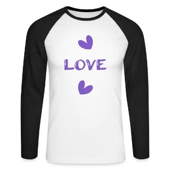 PAAR. ICH HABE GERADE GEHEIRATET. Junggesellinnenabschied. VALENTINSTAG. MARIES - Unisex Baseballshirt langarm - Weiß/Schwarz - Vorne - Nik (191cm)