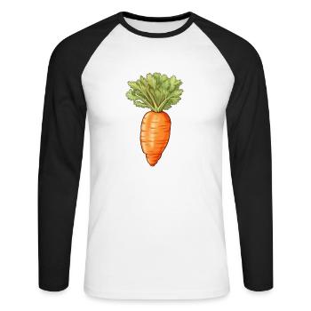 Carrot or carrot - Unisex Long Sleeve Baseball T-Shirt - white/black - Front - Nik (191cm)