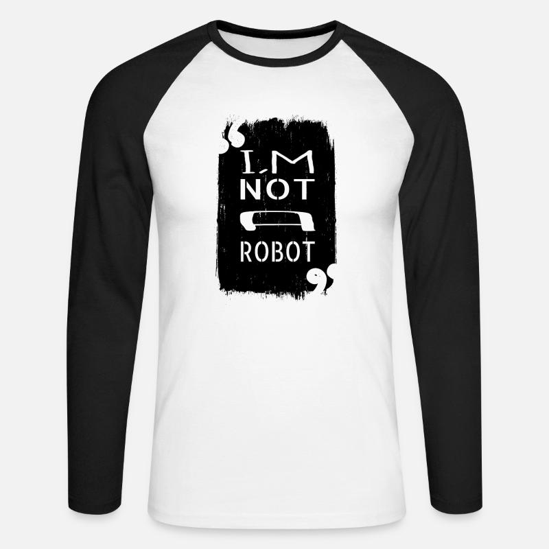 robotics programming gift robotic innovation - Unisex Baseballshirt langarm - Weiß/Schwarz