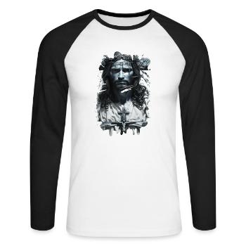 jesus bibel christliche religion christliches kreuz christlich - Unisex Baseballshirt langarm - Weiß/Schwarz - Vorne - Nik (191cm)