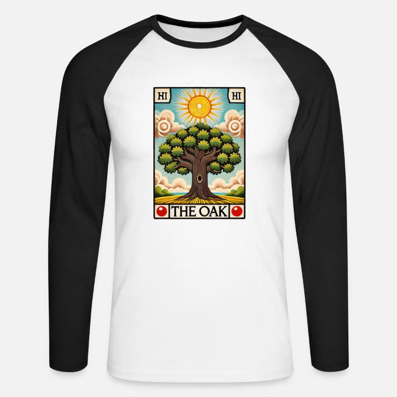 Die Eiche - Unisex Baseballshirt langarm - Weiß/Schwarz