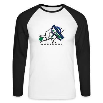 Wien Vienna city map - Unisex Baseballshirt langarm - Weiß/Schwarz - Vorne - Nik (191cm)