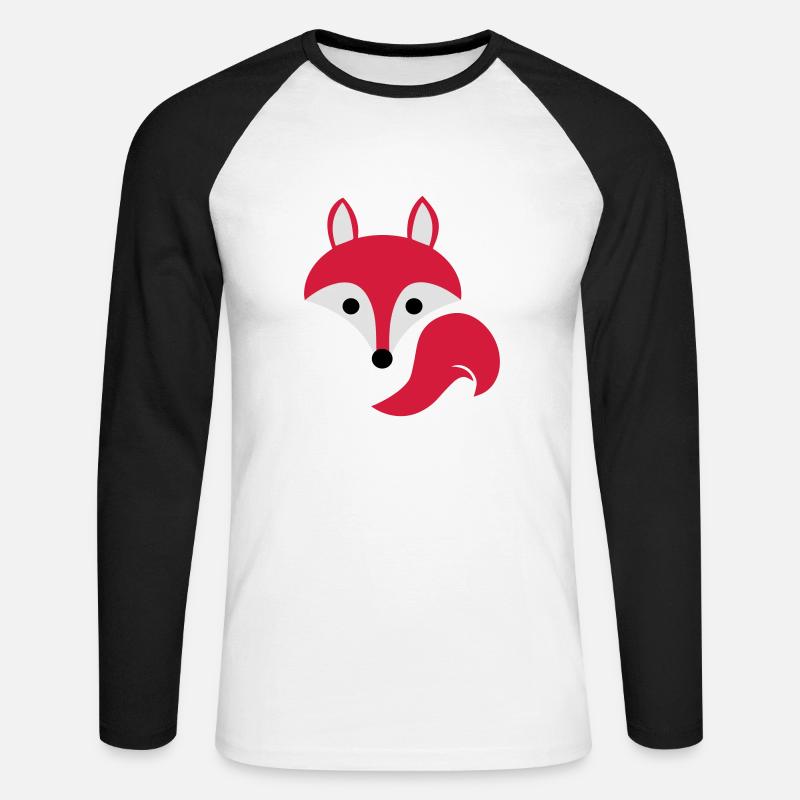 Fuchs - Unisex Baseballshirt langarm - Weiß/Schwarz