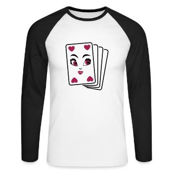 Doll-y-Girl Dame Trumpf - Unisex Baseballshirt langarm - Weiß/Schwarz - Vorne - Nik (191cm)