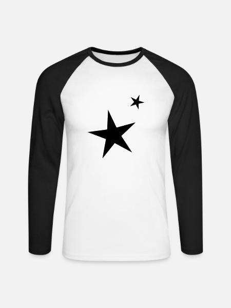 Stars - Unisex Long Sleeve Baseball T-Shirt - white/black