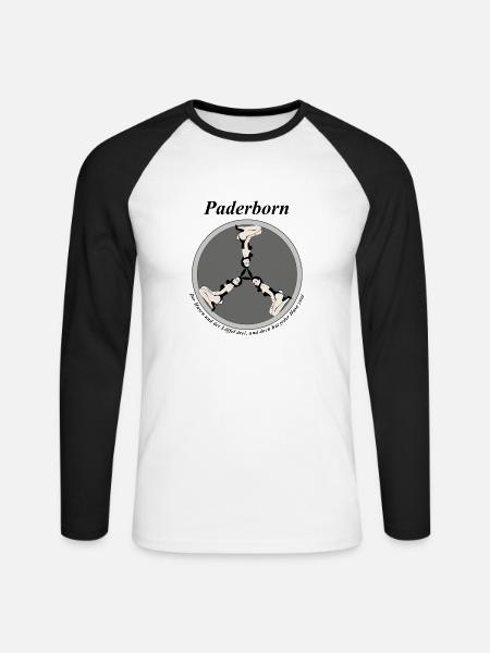 Paderborn - Unisex Baseballshirt langarm - Weiß/Schwarz