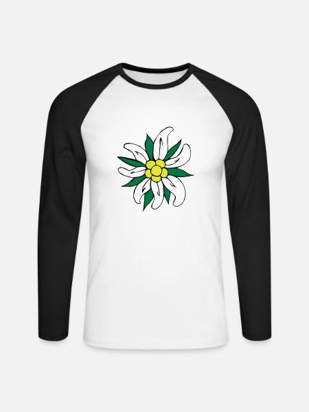 edelweiß_3 - Unisex Baseballshirt langarm - Weiß/Schwarz