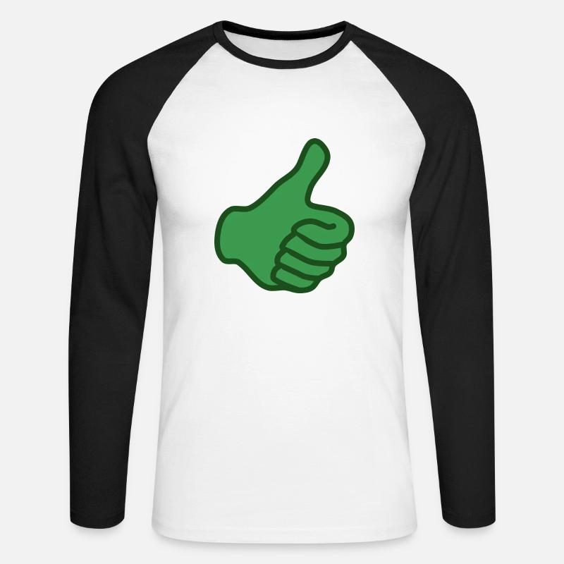 pollice verde - Maglia da baseball a manica lunga da uomo - bianco/nero