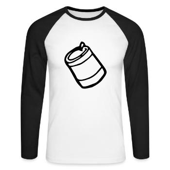 Dose, Medizin, Glas, Produkt - Unisex Baseballshirt langarm - Weiß/Schwarz - Vorne - Nik (191cm)
