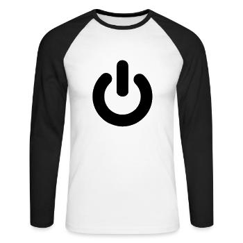 Power - Unisex Long Sleeve Baseball T-Shirt - white/black - Front - Nik (191cm)