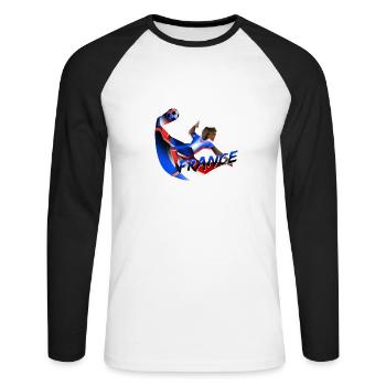 CHEMISE DE FOOTBALL FRANCE - T-shirt baseball manches longues Homme - blanc/noir - Devant - Nik (191cm)