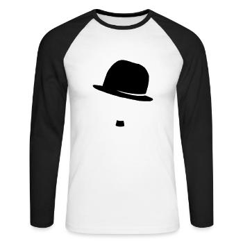 charly (dh) - Unisex Baseballshirt langarm - Weiß/Schwarz - Vorne - Nik (191cm)