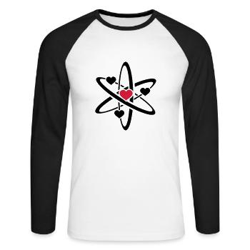heart atom - T-shirt baseball manches longues Homme - blanc/noir - Devant - Nik (191cm)