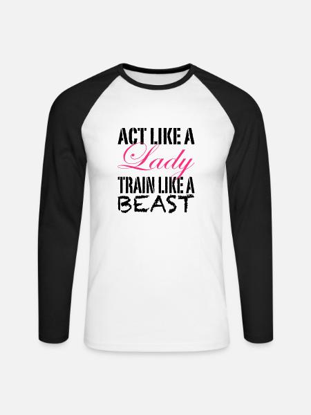 Act Like A Lady - Unisex Long Sleeve Baseball T-Shirt - white/black